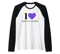 I Love Gran Canaria Spagna Maglia con Maniche Raglan