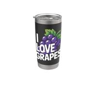 I Love Grapes Funny Grape Grape Fruit Lovers Bicchiere termico in acciaio inox doppia parete