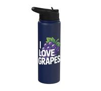 I Love Grapes Funny Grape Grape Fruit Lovers Stainless Steel Insulated Water Bottle