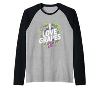 I Love Grapes Grape Lover Frutta Vite Vigneto Maglia con Maniche Raglan