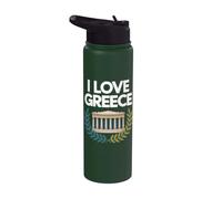 I Love Greece Antico Tempio Souvenir Stainless Steel Insulated Water Bottle
