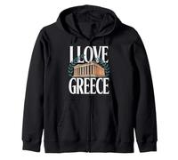I Love Greece Omaggio Architettonico Felpa con Cappuccio