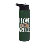 I Love Greece Omaggio Architettonico Stainless Steel Insulated Water Bottle