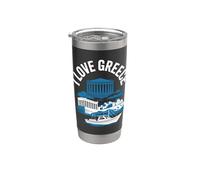 I Love Greece Partenone Barca Vista Panoramica Bicchiere termico in acciaio inox doppia parete
