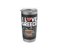 I Love Greece Partenone Ciondolo Ramo d'Olivo Bicchiere termico in acciaio inox doppia parete