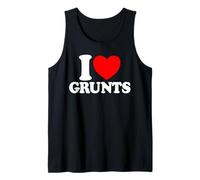 I Love Grunts Cuore Rosso Grunt Divertente Canotta