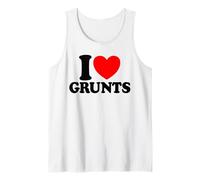 I Love Grunts Cuore Rosso Grunt Divertente Canotta
