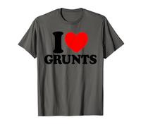 I Love Grunts Cuore Rosso Grunt Divertente Maglietta