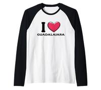 I Love Guadalajara Messico Maglia con Maniche Raglan
