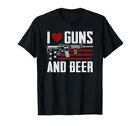 I Love Guns And Beer - USA Pro Guns Drink Funny Gun Maglietta