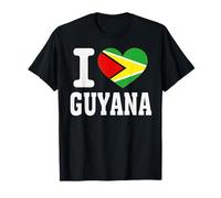 I Love Guyana Cuore Souvenir Lovers Pride Travel Maglietta