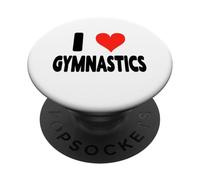 I Love Gymnastics - Barra di bilanciamento con barra irregolare a forma di cuore PopSockets PopGrip Adesivo