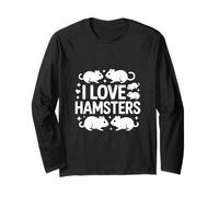 I Love Hamsters Cute Pet Lover Citazione Maglia a Manica