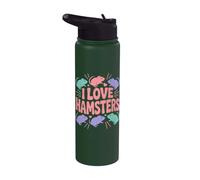 I Love Hamsters Cute Roditore Art Stainless Steel Insulated Water Bottle