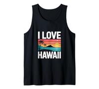I Love Hawaii Palme Oceano Tramonto Canotta
