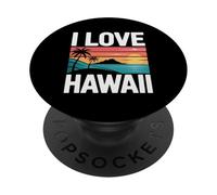 I Love Hawaii Palme Oceano Tramonto PopSockets PopGrip Adesivo
