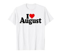I Love Heart Agosto Nome su Un Tee Maglietta