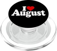 I LOVE HEART AGOSTO NOME SU UN TEE PopSockets PopGrip per MagSafe