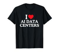 I Love Heart AI Data Centers Maglietta con Stampa Grafica Economica
