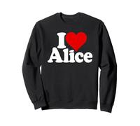I Love Heart Alice Ali Nome su Una Tee Felpa