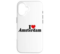 I LOVE HEART AMSTERDAM PAESI BASSI OLANDA Custodia per iPhone 16