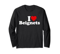 I Love Heart BEIGNETS New Orleans Maglia a Manica