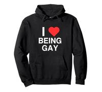 I Love Heart Being Gay Pride Parade LGBTQ+Dichiarazione Queer Felpa con Cappuccio