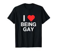I Love Heart Being Gay Pride Parade LGBTQ+Dichiarazione Queer Maglietta