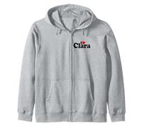 I Love Heart Clara Nome su Un Tee Felpa con Cappuccio