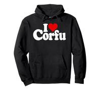 I Love Heart Corfu Grecia Isole GRECHE Mar IONIO Felpa con Cappuccio