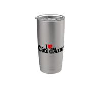 I LOVE HEART COTE D'AZUR LA RIVIERA FRANCESE NICE MONACO Bicchiere termico in acciaio inox doppia parete
