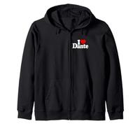 I LOVE HEART DANTE NOME SU UNA TEE Felpa con Cappuccio