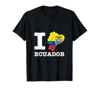I Love (Heart) Ecuador Mappa Bandiera Sagoma Maglietta