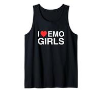 I Love Heart Emo Girls Divertente Unhinged Gen Z Meme Goth Humor Canotta