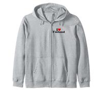 I Love Heart Finlandia Felpa con Cappuccio