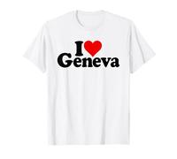 I LOVE HEART GINEVRA SVIZZERA Maglietta