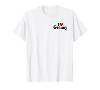 I LOVE HEART GRANNY NONNA NONNO GENITORE Maglietta