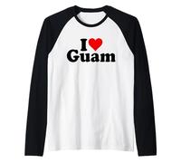 I Love Heart Guam GUAMANESE Pride Maglia con Maniche Raglan