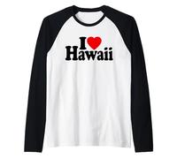 I Love Heart Hawaii Isole Hawaiian Maglia con Maniche Raglan