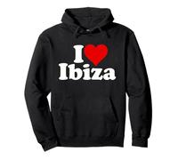 I Love Heart Ibiza Spagna Isole BALEARI Felpa con Cappuccio