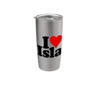 I LOVE HEART ISLA NOME SU UN TEE Bicchiere termico in acciaio inox doppia parete
