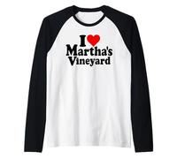 I Love Heart Martha's VIGNETO Massachusetts Maglia con Maniche Raglan
