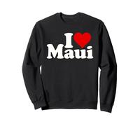 I Love Heart Maui Hawaii Isole Hawaiian Felpa