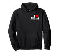 I LOVE HEART MAUI HAWAII ISOLE HAWAIIAN Felpa con Cappuccio