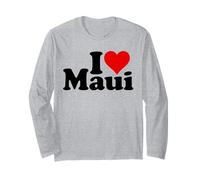 I Love Heart Maui Hawaii Isole Hawaiian Maglia a Manica