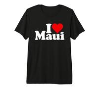 I Love Heart Maui Hawaii Isole Hawaiian Maglietta Premium