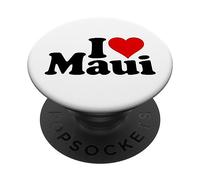 I LOVE HEART MAUI HAWAII ISOLE HAWAIIAN PopSockets PopGrip Adesivo