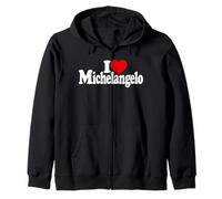 I LOVE HEART MICHELANGELO UOMO RINASCIMENTALE Felpa con Cappuccio