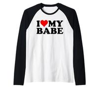 I Love Heart My Babe Bae Ragazzo Ragazzo Maglia con Maniche Raglan