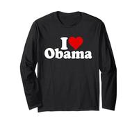 I Love Heart Obama Presidente Barack Maglia a Manica